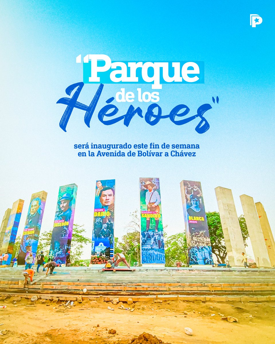 🌟🎉  La Compañera, Vicepresidenta Rosario Murillo anunció que este fin de semana se realizará la gran inauguración del Parque de los Héroes, ubicado en la Avenida de Bolívar a Chávez, en la capital #Managua. 🇳🇮✨