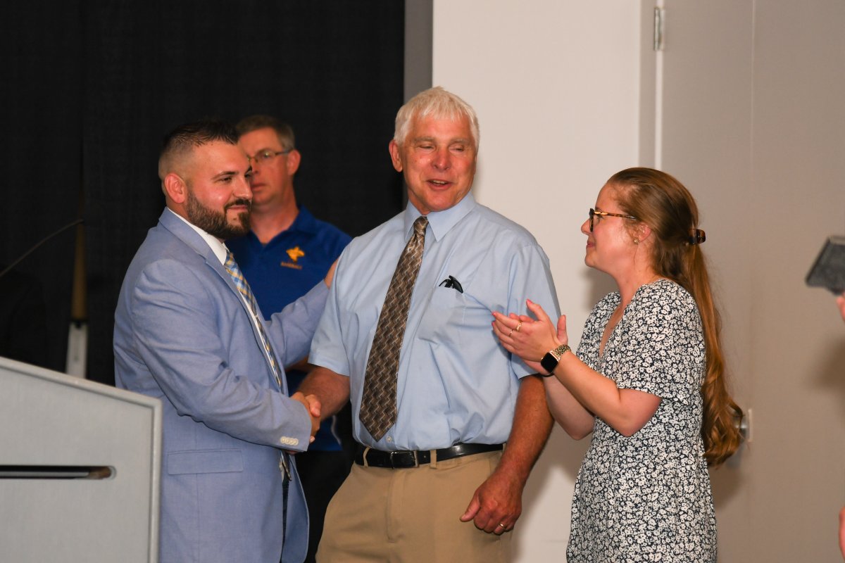 Congrats to Allen Hall of Famer, and the coach of the 1990 Allen Softball State Champions, Coach Ed Stinner who joined us at our athletic awards to hand out the newly renamed MVP award for softball.  Going forward it is the Ed Stinner Softball  Award, well deserved coach!