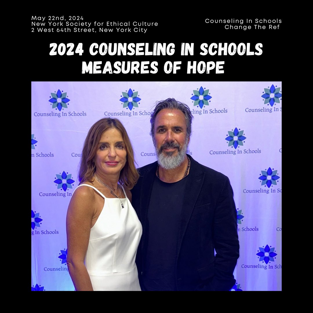 Tonight, along with @katespadeny, @WebsterBank, Manuel and Patricia Oliver were honored at the 2024 Counseling In Schools Measures of Hope.

@CIS_NewYorkCity mission is to promote the emotional and social growth of children so that they can thrive in school and succeed in life.