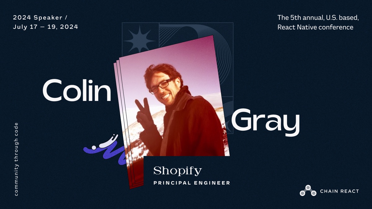 Chain React (@chainreactconf) on Twitter photo SPEAKER ANNOUNCEMENT π£
Colin Gray from <a href="/ShopifyEng/">Shopify Engineering</a> will be our second keynote speaker at Chain React this year!
Join <a href="/colinta/">Colin Gray</a> and the best of React Native in Portland, OR from July 17-19, 2024.
ποΈ chainreactconf.com SPEAKER ANNOUNCEMENT π£
Colin Gray from <a href="/ShopifyEng/">Shopify Engineering</a> will be our second keynote speaker at Chain React this year!
Join <a href="/colinta/">Colin Gray</a> and the best of React Native in Portland, OR from July 17-19, 2024.
ποΈ chainreactconf.com