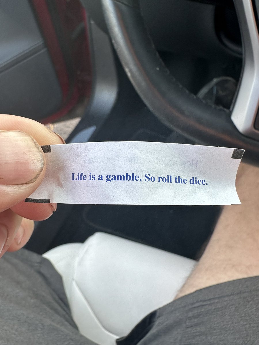 This was in my fortune cookie right now. 😝