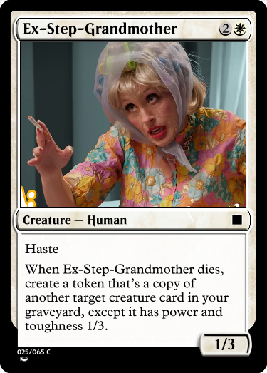 Decided to embrace two hyperfixations by making Magic: The Gathering cards (specifically commons, except Vic who is uncommon) out of all of the <a href="/VIPeopleShow/">Very Important People</a> characters.

MAY be working on an entire custom set based on <a href="/dropout/">Dropout</a> but that's just the unemployment in me talking.