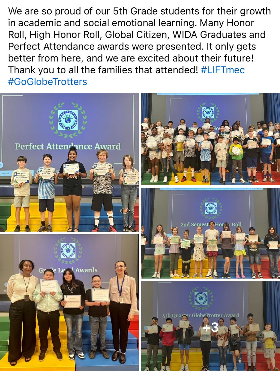 💙🏆 Grade 5 EOY Award Ceremony 🏆💚 🔗 facebook.com/share/fy8oQ5uA… #LIFTmec #GoGlobeTrotters