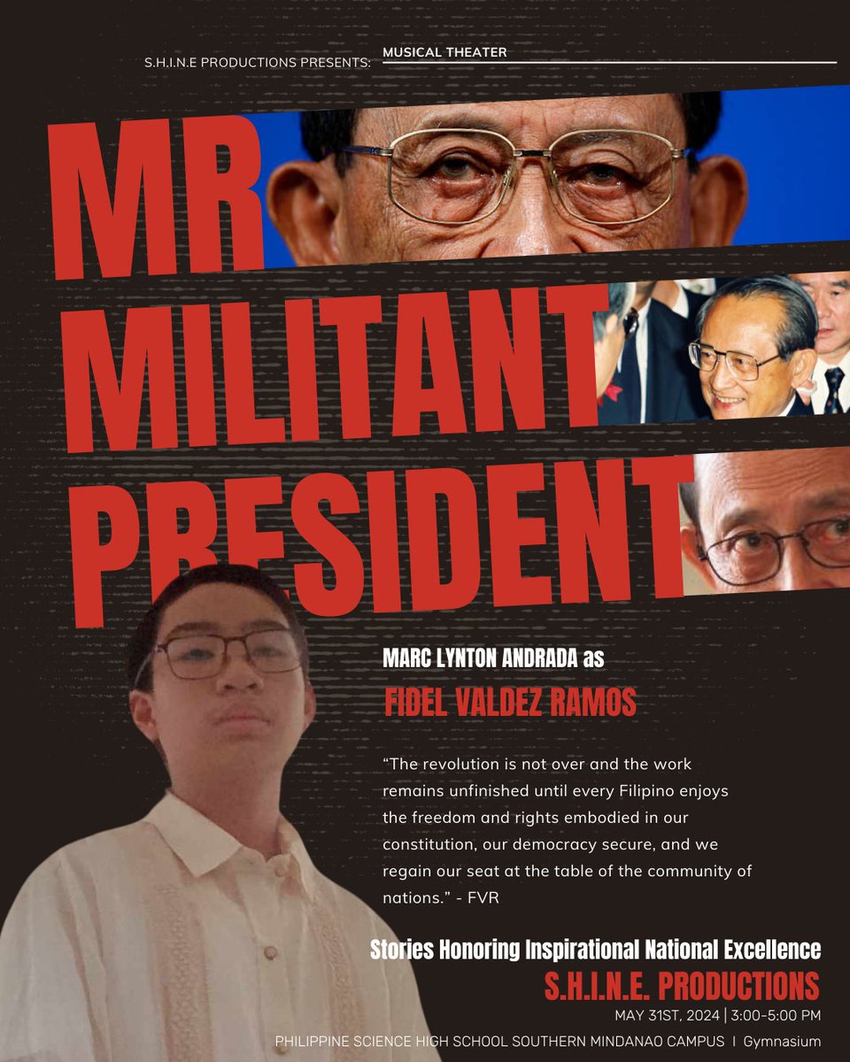 Come and witness the lives and legacies of our very own Diosdado Macapagal, Ferdinand Marcos Sr., Corazon Aquino, and Fidel Ramos!