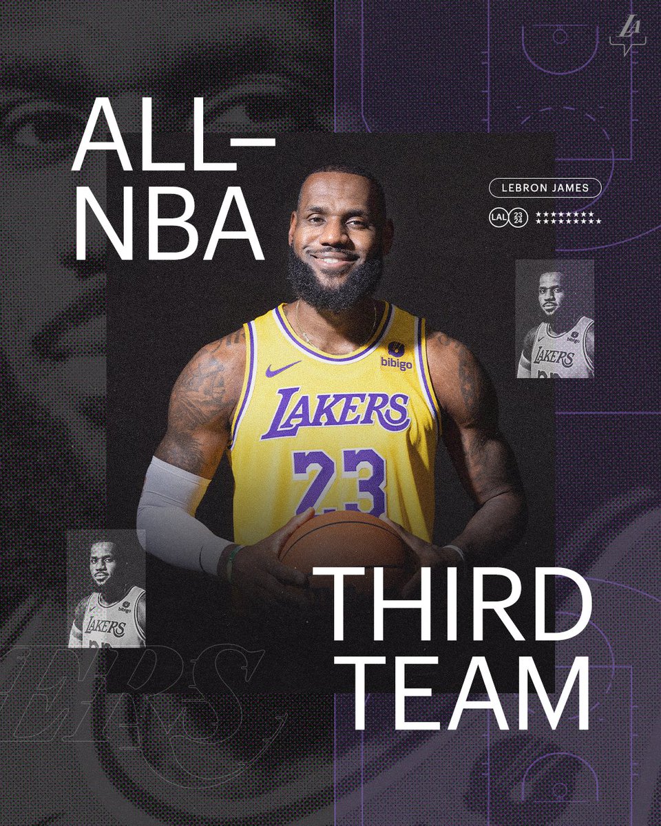 Lakers's tweet photo. TWENTY All-NBA Selections. Twenty-One seasons. 👑 https://t.co/tgx4k2nlQL