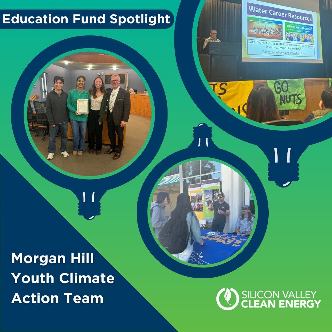SVCE empowers youth-led environmental change. A Morgan Hill Education Fund recipient was recognized for their efforts to incorporate climate change education in classrooms. Kudos to the team for promoting climate literacy among students! Discover more at muhsd.org