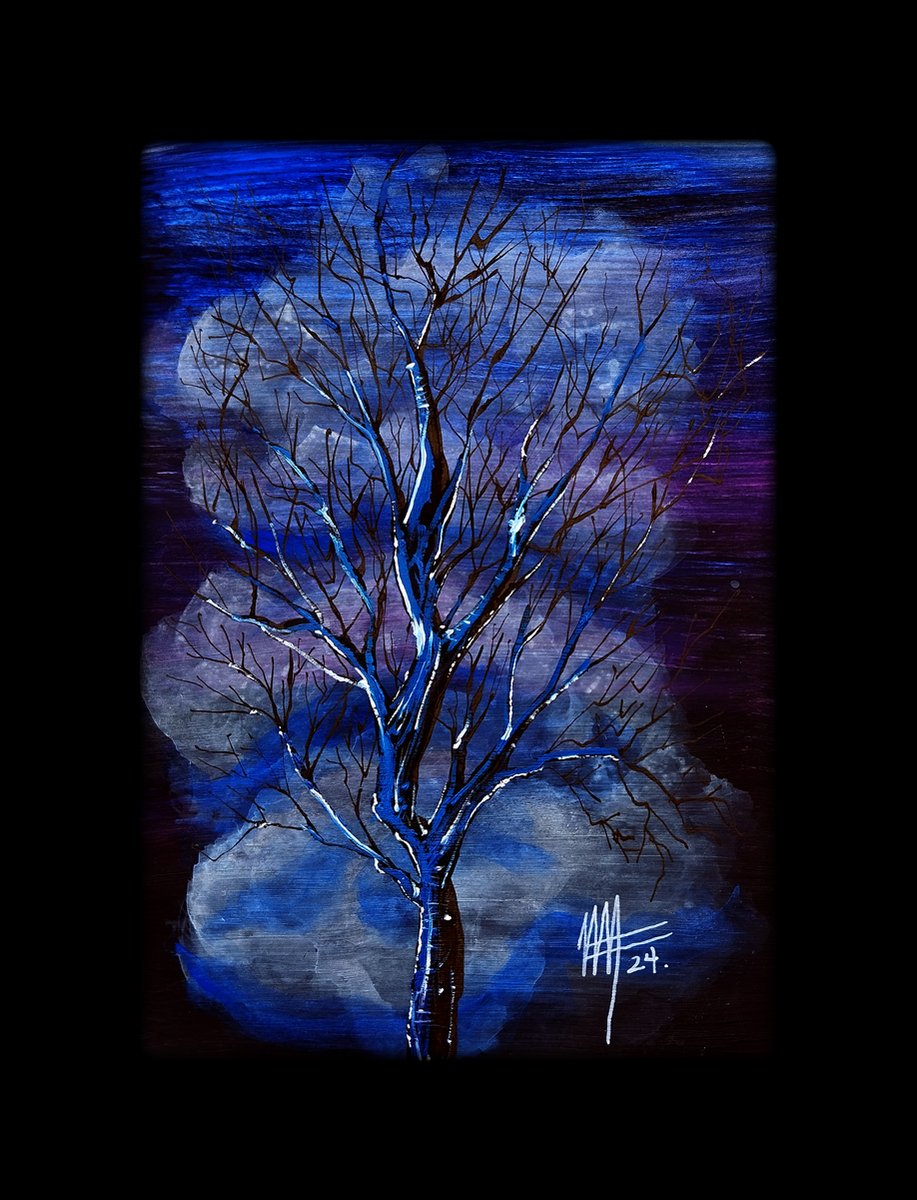 'Blackened'
32x24 cm
Mixta sobre bristol

#marcoyah #beautiful_artshare #dibujo #drawing #painting #oilpainting #diseñografico #graphicdesign #artistamexicano #pintormexicano #blackened #night #tree #arbol #blue