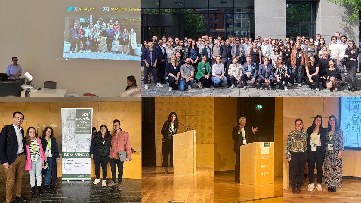 TGO_lab's tweet photo. This past week was intense with back-to-back meetings! 

@IMI_AMYPAD in Amsterdam🇳🇱 I presented our results on MRI signatures of neuropathology  

In Braga🇵🇹 @ Dementia &amp; Brain Aging Conf our #MemAD team @icvs_uminho had 6 ppts &amp; 1 poster! Award for best ppt for @marta_mendanha🎉 https://t.co/eDL334wVLL