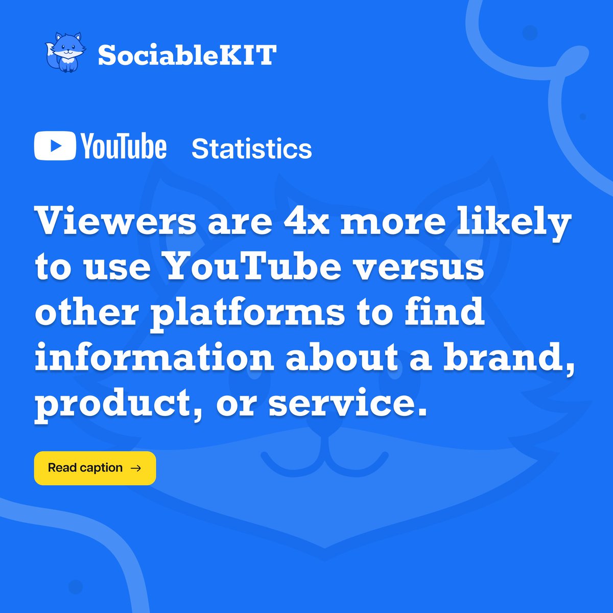 Looking for info on brands, products, or services? 

Turns out, you're 4x more likely to hit up YouTube than any other platform! It's become the ultimate go-to for consumers seeking info. 

#YouTube #BrandInfo #ProductReviews #EngagementBoost #TrustBuilding #SociableKIT