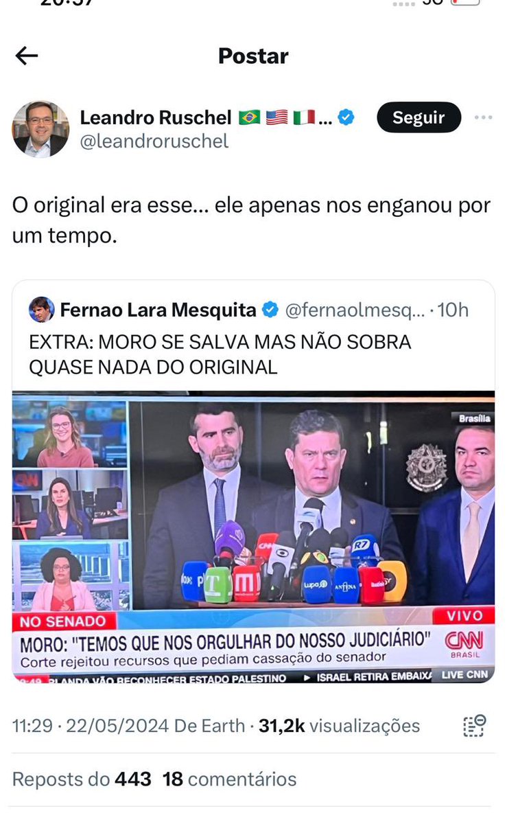 Depois de prender corruptos na Lava Jato, isolar líderes do crime organizado em presídios federais, ser perseguido pelo PT para ter o mandado cassado e pelo PCC em plano de sequestro, tem que aguentar crítica de quem se acha valente por fazer posts em redes sociais… O elogio