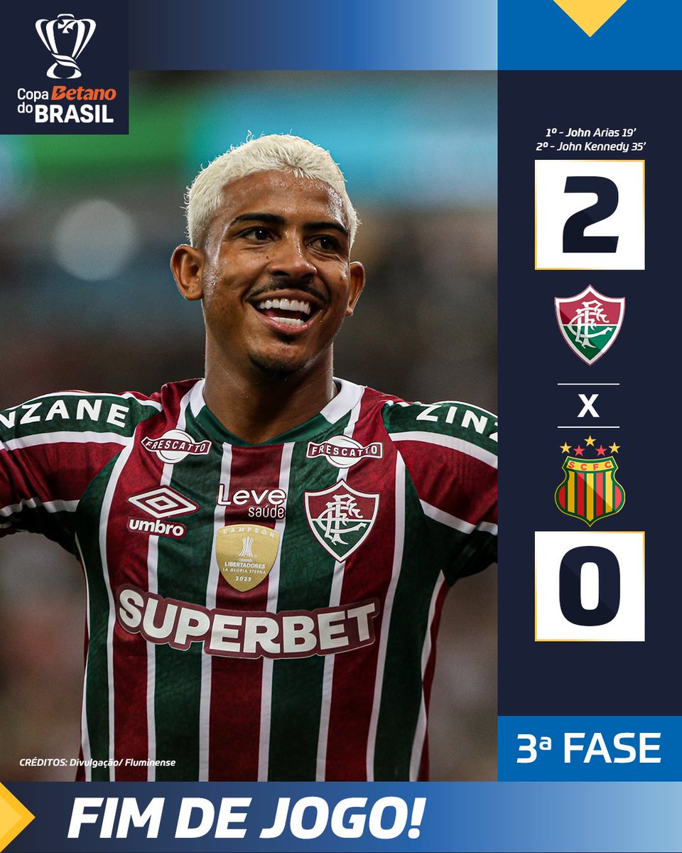 Salve o Tricolor! 🇭🇺🐻 O @FluminenseFC venceu o Sampaio Corrêa, no @maracana e agora vem para minhas oitavas de final da #CopaBetanoDoBrasil! 👏 Fluzão, pingou aí… 💰