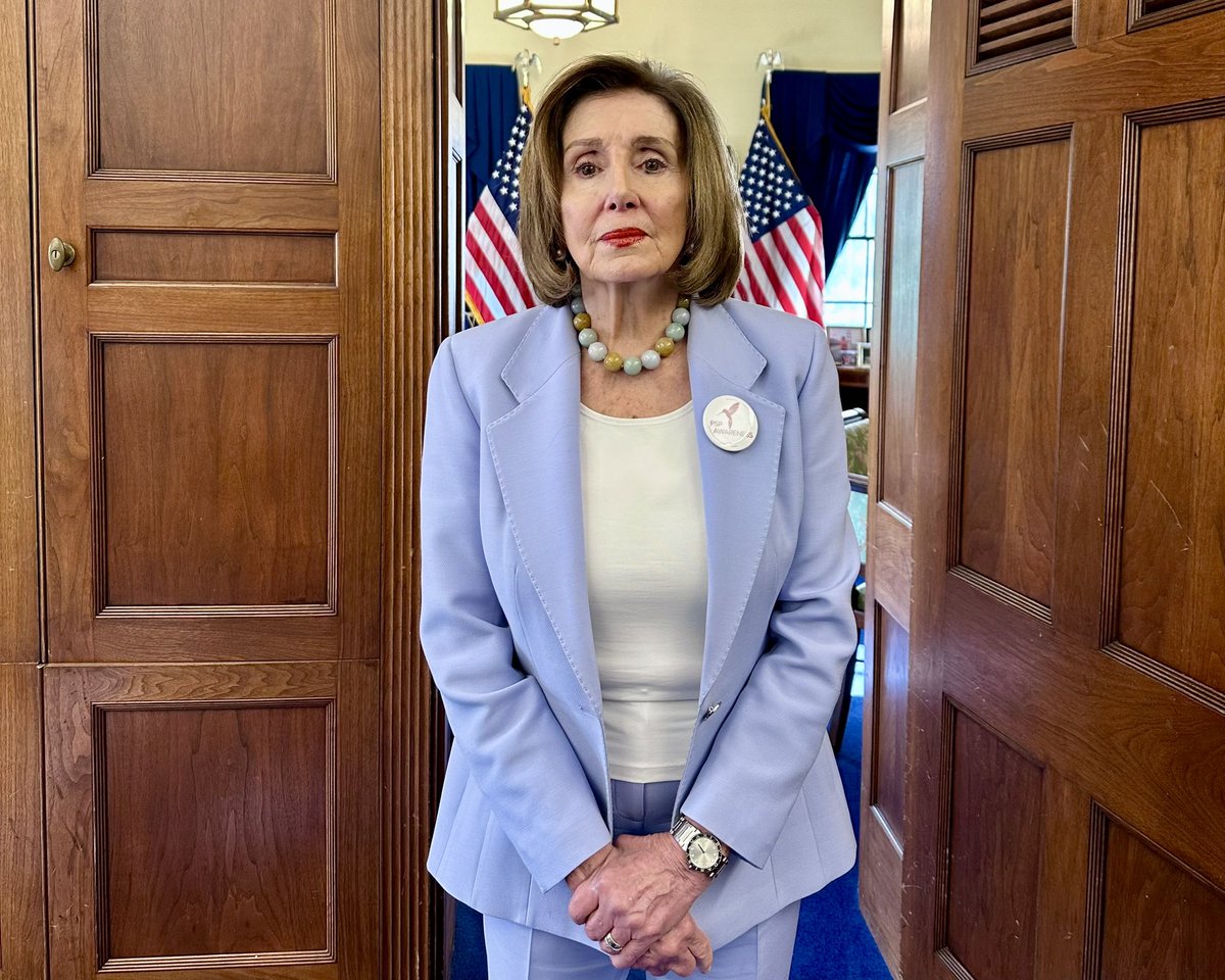 Nancy Pelosi (@speakerpelosi) on Twitter photo #PSPAwarenessMonth recognizes the tens of thousands of Americans living with Progressive Supranuclear Palsy.
We proudly stand with our friend and colleague <a href="/RepWexton/">Rep. Jennifer Wexton</a> as she battles this disease and raises awareness to better diagnose, treat and finally cure PSP. #PSPAwarenessMonth recognizes the tens of thousands of Americans living with Progressive Supranuclear Palsy.
We proudly stand with our friend and colleague <a href="/RepWexton/">Rep. Jennifer Wexton</a> as she battles this disease and raises awareness to better diagnose, treat and finally cure PSP.