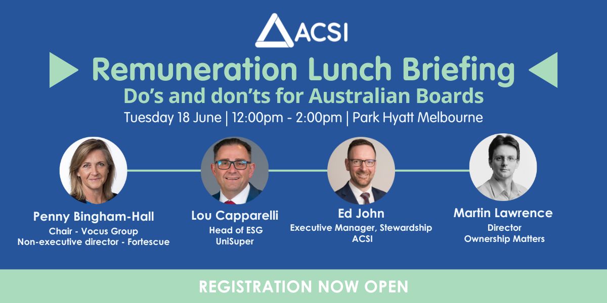 Last year saw a record number of remuneration strikes in the ASX300.  Investors increasingly expect executive pay to align with shareholder outcomes. Register to hear insights on best practice, emerging trends, and the evolving landscape of executive pay. cvent.me/E4X4y9