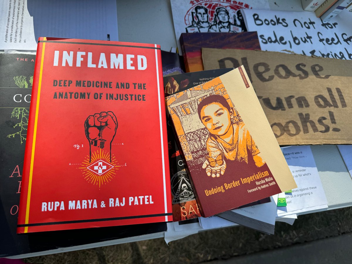 Ah! Book buddies at the Stanford Palestine Liberation Encampment 📕📙🍉 @HarshaWalia @_RajPatel @NationalSJP