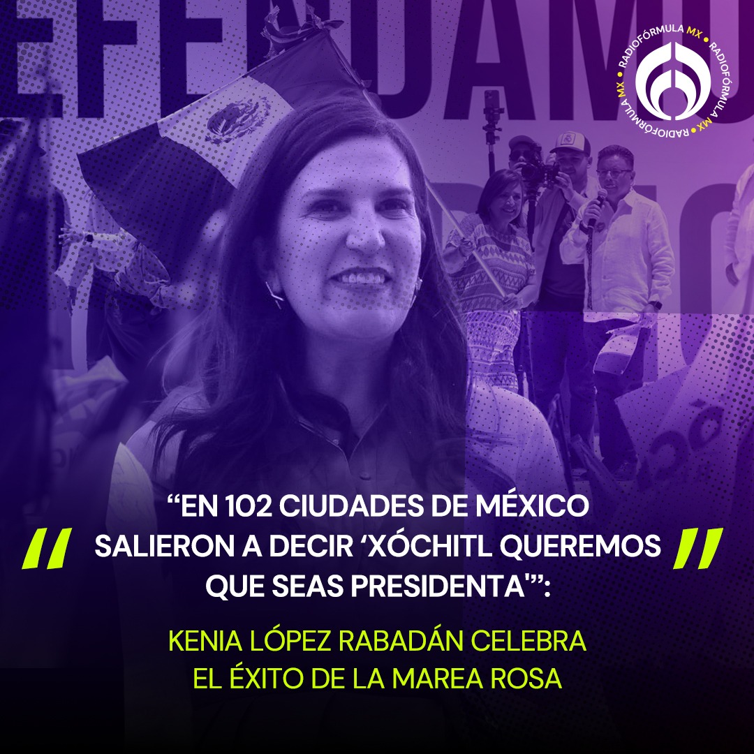 🔵Kenia López Rabadán (@kenialopezr), senadora del PAN, celebra el éxito de la ‘Marea Rosa’ alrededor del país y destaca que el apoyo a la candidata Xóchitl Gálvez ya no se puede negar. 📹Acá el video: acortar.link/VAgYto #AbriendoLaConversación #RadioFórmulaMx #Elecciones