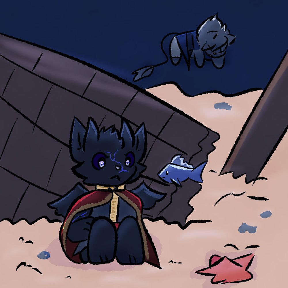 My ocean fearing  DND character and his exposure therapy ending lmao!
#dnd #dndart #dndoc #gargoyle #dnd5e #thalassophobia