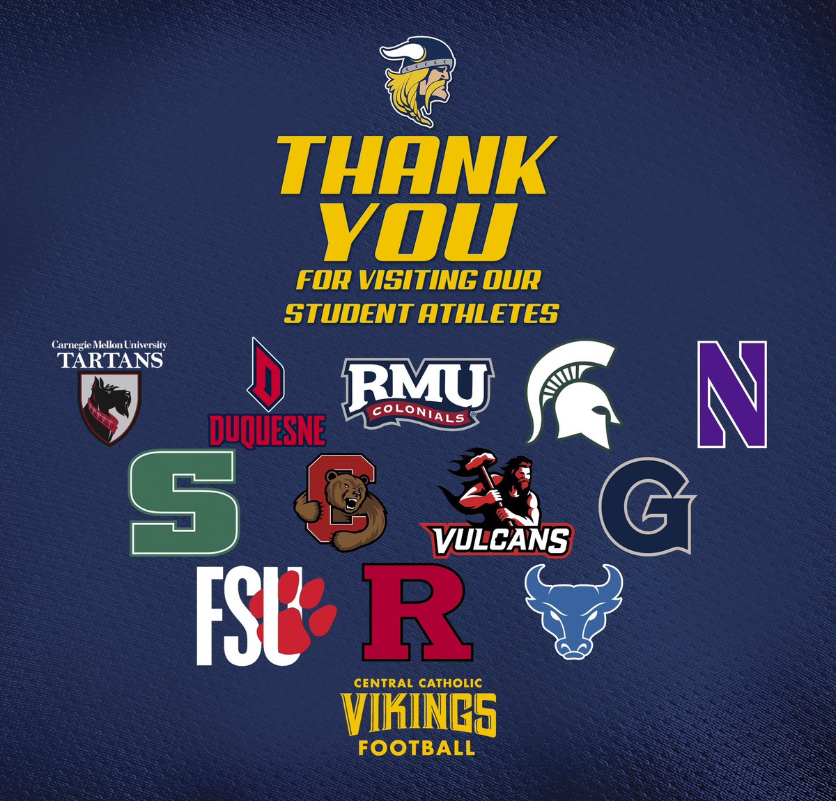 Thanks for stopping by @PCC_FOOTBALL and recruiting our Student Athletes today! #RollVikes #MenofCentral