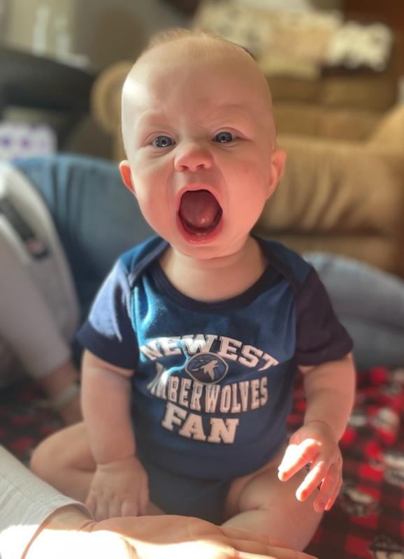 Ern_Hart's tweet photo. Nolan says "Let's Go Wolves!" #packpix https://t.co/7nSuEjKxK9
