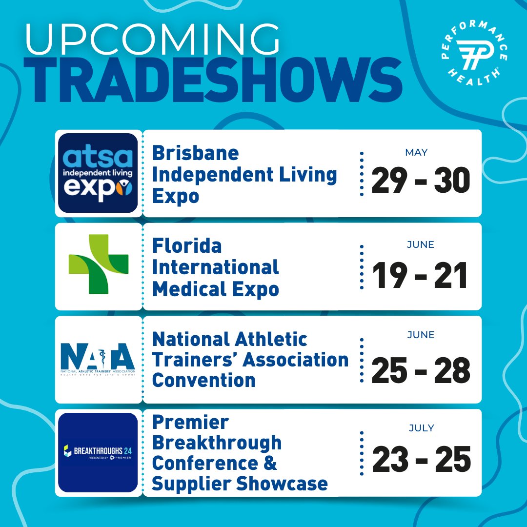 We're preparing for exciting upcoming events and can't wait to connect with you! Join us to explore our latest products, tap into our trusted brands, and meet our dynamic team in person.

#Tradeshows #Networking #Innovation #PerformanceHealth #IndustryEvents #ConnectWithUs