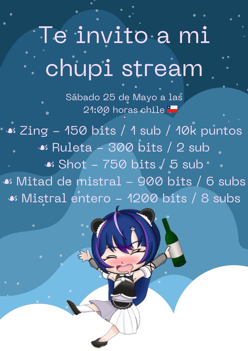 RyuoseiVT's tweet photo. Awawa a ver que sale hare un chupi stream espero no morir en el proceso :c
#ChupiStream #Chile #Morida https://t.co/4pYM6KAHjL