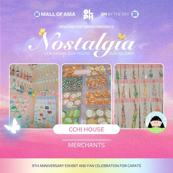 Capture the memories at the ultimate SEVENTEEN nostalgia fest at 0610 Carts, 613th Avenue, By Love, Bonnie, and Cchi House – CARATs, don’t miss your chance to shop for exclusive keychains, magnets, merch, stickers, and more! ✨🛍️ #Nostal9ia #MOAFanFestSeries #EverythingsHereAtSM