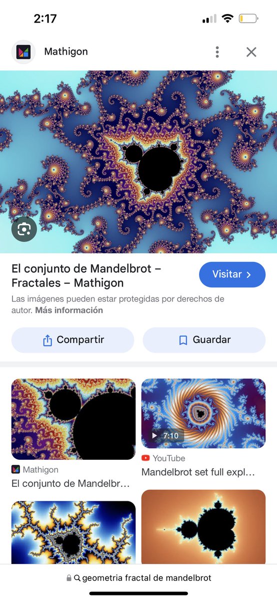 estoy viendo cosas sobre la geometría fractal de mandelbrot y me da igual. en plan esto no existe cómo va a ser