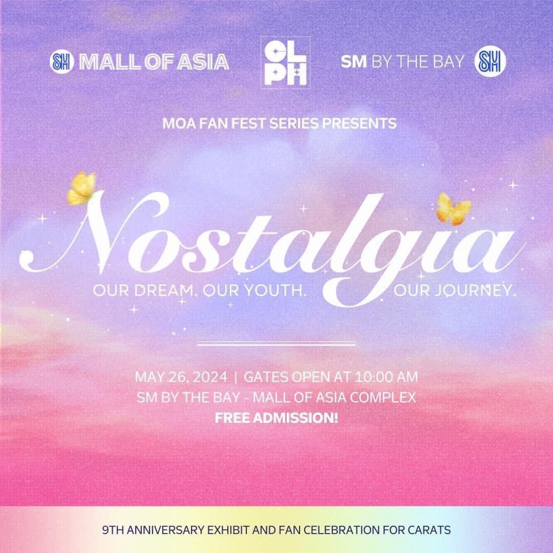 SM Mall of Asia (@themallofasia) on Twitter photo Take a trip down memory lane & look back on the past nine years with your fellow Carats as MOA Fan Fest Series presents '๐๐ธ๐ผ๐ฝ๐ช๐ต๐ฐ๐ฒ๐ช: ๐๐ถ๐ณ ๐๐ณ๐ฆ๐ข๐ฎ. ๐๐ถ๐ณ ๐ ๐ฐ๐ถ๐ต๐ฉ. ๐๐ถ๐ณ ๐๐ฐ๐ถ๐ณ๐ฏ๐ฆ๐บ.
๐ฆ May 26, 2024 (Sunday)
๐ฆ 4:00PM -11PM
๐ฆ SM By the BAY
๐ฆ FREE ADMISSION! Take a trip down memory lane & look back on the past nine years with your fellow Carats as MOA Fan Fest Series presents '๐๐ธ๐ผ๐ฝ๐ช๐ต๐ฐ๐ฒ๐ช: ๐๐ถ๐ณ ๐๐ณ๐ฆ๐ข๐ฎ. ๐๐ถ๐ณ ๐ ๐ฐ๐ถ๐ต๐ฉ. ๐๐ถ๐ณ ๐๐ฐ๐ถ๐ณ๐ฏ๐ฆ๐บ.
๐ฆ May 26, 2024 (Sunday)
๐ฆ 4:00PM -11PM
๐ฆ SM By the BAY
๐ฆ FREE ADMISSION!