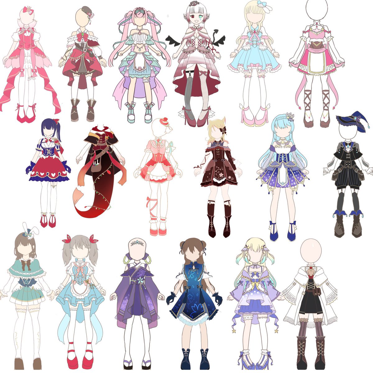 ちみら様ご依頼用37 衣装デザインラフの作成や キャラクター立ち絵のご依頼受付中です 立ち