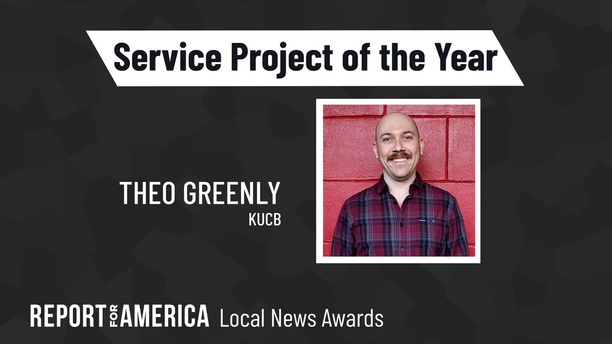 Congratulations to the recipient of this year’s Service Project of the Year award, <a href="/TheoGreenly/">Theo Greenly</a>/ <a href="/KUCBNews/">KUCB</a>! #LocalNewsAwards