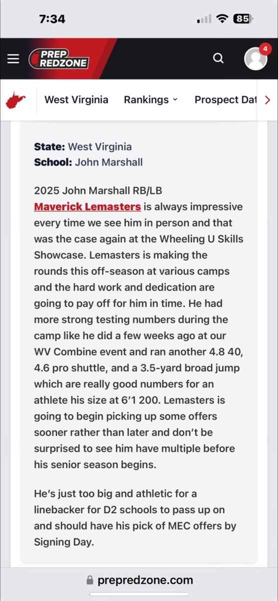 Maverick Lemasters (@maverick_6_) on Twitter photo Thanks for the write up <a href="/PrepRedzoneWV/">Prep Redzone West Virginia</a> !! Much more to come throughout this season! Thanks for the write up <a href="/PrepRedzoneWV/">Prep Redzone West Virginia</a> !! Much more to come throughout this season!