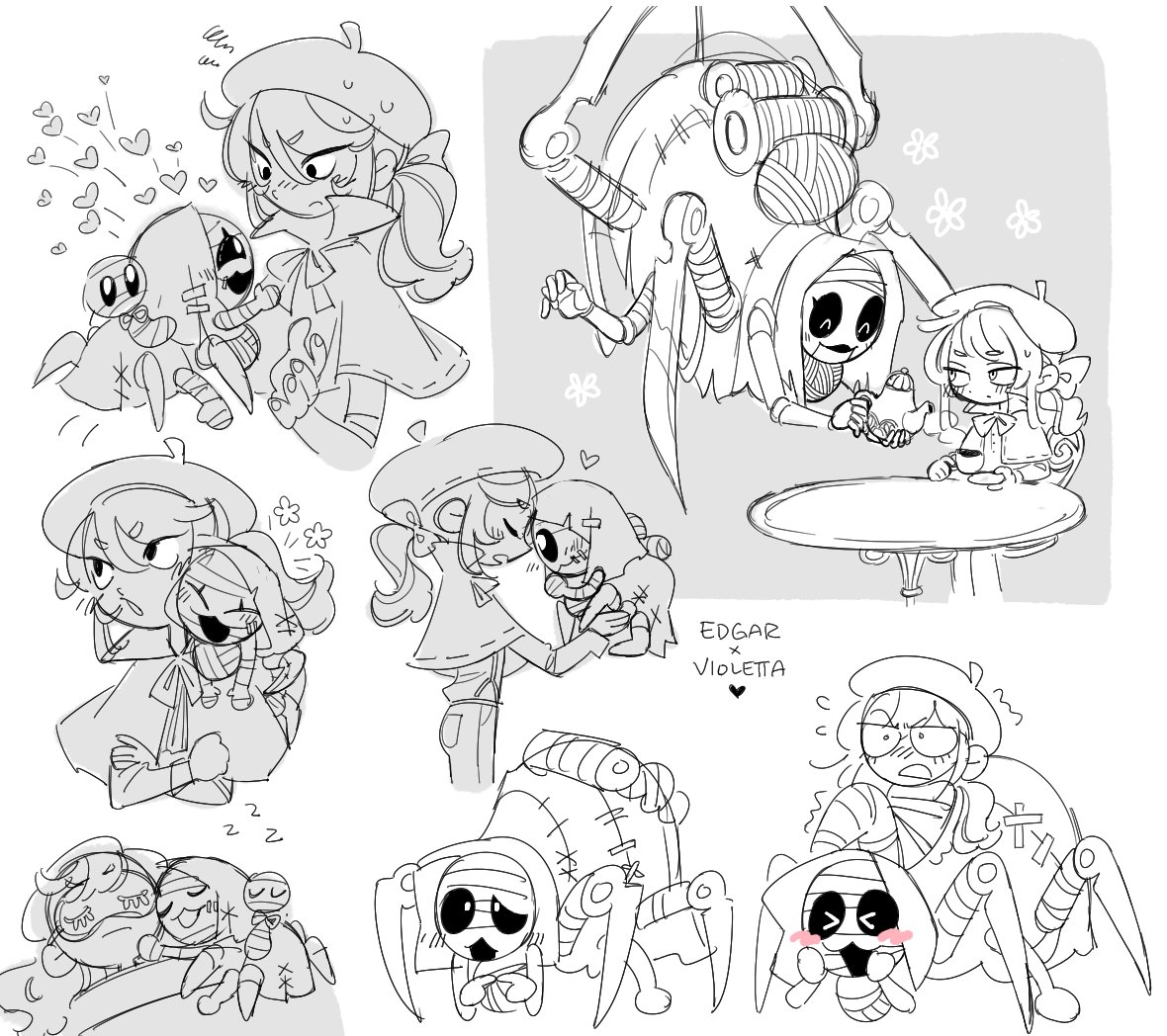 natashazelle's tweet photo. ummm might as well reupload old edvio sketches from 2020 lolol >.< 
her lovey web..┏(┏へ●●)へ ˚₊· ͟͟͞͞➳❥ ຽ( ⊗‸⊗) #identityVイラスト https://t.co/kANdDYKwWy