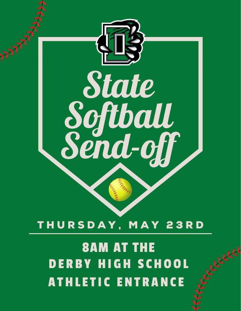 DHS_Panthers's tweet photo. Hey, community members! Once you drop your kids off at school in the morning, we'd love to have you stop by the high school &amp; help send our student athletes off to the softball state championship! 💚 

Meet at 8AM &amp; we will send our Lady Panthers off to hit the road by 8:20AM. https://t.co/L4FDFbM9kV
