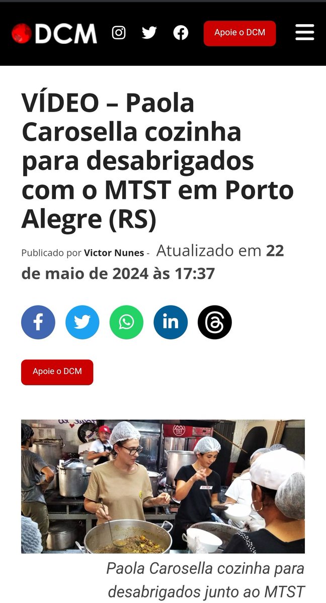 🌹🚩
Um salve especial a Paola Corosella.
Eu apoio MTST
#LulaRSAgradece 
#LulaTudoPeloBrasil