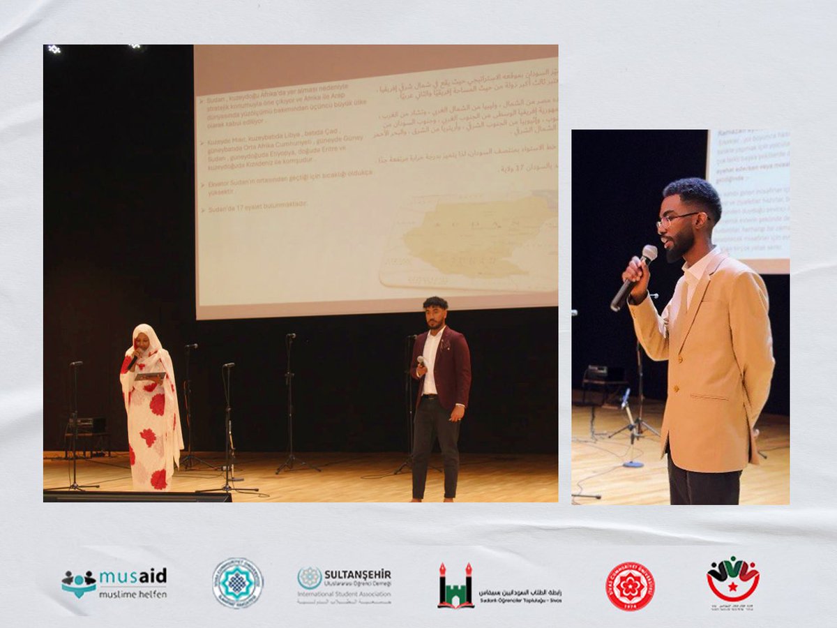 SotSivas's tweet photo. لقطات من فقرات  اليوم الثقافي السوداني بسيفاس 

#اليوم_الثقافي 
#اليوم_الثقافي_السوداني #السودان #السودان🇸🇩 #ثقافة #ثقافات_مختلفه #انا_سوداني #بلد_الخير #بلد_الخير_والعز_والأمن_والأمان #حضارة #حضارات #حضاره_وتراث  
#sudan_tanıtım_günü💓💓💓 #sudan #kültür #sudan🇸🇩 #türkiye #sivas https://t.co/E0lAXt0tVl