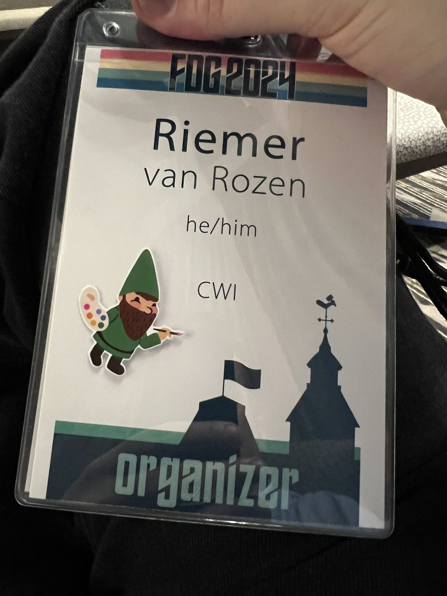 Riemer van Rozen (@rvrozen) on Twitter photo Conference badges tend to flip over, obscuring the wearer’s name. This is an unexpected solution I received <a href="/FDGconf/">FDG 2023 Conference</a> 😁🍀 Conference badges tend to flip over, obscuring the wearer’s name. This is an unexpected solution I received <a href="/FDGconf/">FDG 2023 Conference</a> 😁🍀