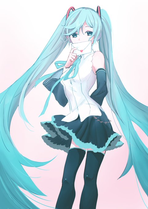 「blue hair zettai ryouiki」 illustration images(Latest)