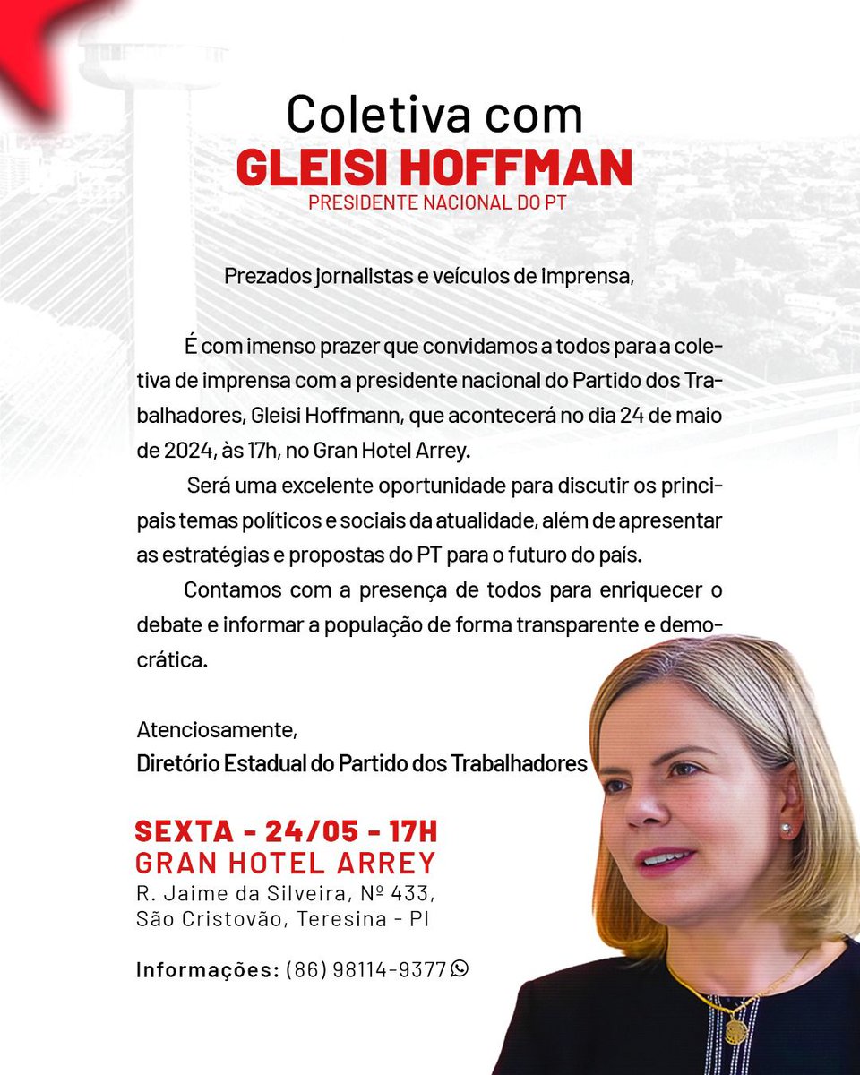 RafaelFonteles's tweet photo. Temos a ajuda agora da companheira @gleisi do @ptbrasil 

Vamos pra cima e vamos ganhar a prefeitura de Teresina em 2024.

Esquerda e você tudo a ver.

Não vamos esquecer esse ano de pagar os disparos em massa.

Já basta que o Bacelar não pagou em 2022.

Cadê a rede pra balançar. https://t.co/dITcQsN8CJ