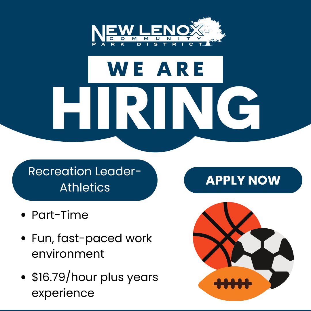 #JoinOurTeam! We are looking for a part-time Athletics Recreation Leader. If you are looking for a fun, fast-paced work environment, apply today! loom.ly/dOoz3VU
#nowhiring #workwhereyouplay