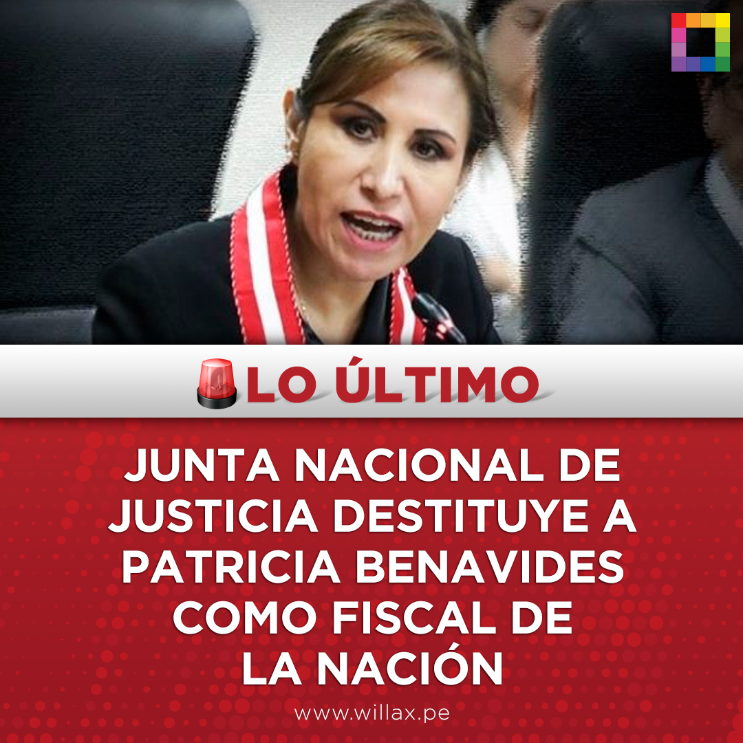 #LOÚLTIMO | La cuestionada Junta Nacional de Justicia (JNJ) destituyó este miércoles a Patricia Benavides como fiscal de la Nación.

Lee más aquí 👉  bit.ly/44XJ8Qv
