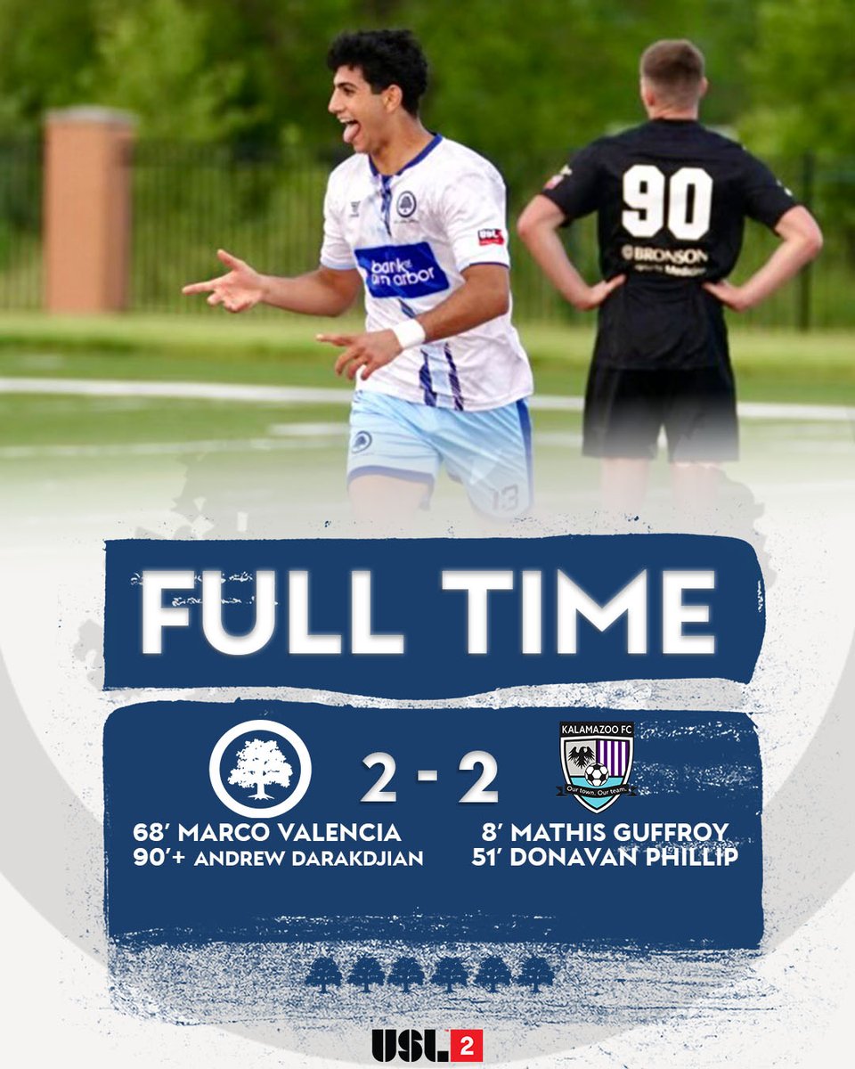 90'+ | #AFCAA 2-2 #KalamazooFC

A tenacious display of heart and grit from the Mighty Oak, clawing back from a TWO goal deficit to equalize just before the final whistle! 💙

1️⃣ point  🙌
2️⃣ electrifying goals  ⚽
6️⃣ trees donated to the #A200 celebrations  🌳

#COYMO #Path2Pro