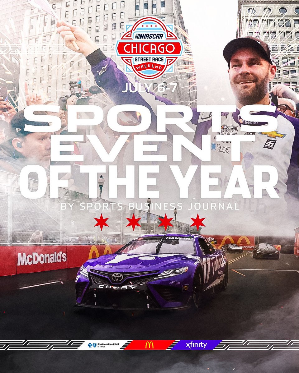 NASCAR Chicago Street Race (@nascarchicago) on Twitter photo The NASCAR Chicago Street Race Weekend has just been named "Sports Event of the Year" by <a href="/SBJ/">Sports Business Journal</a>! 🎉🏁
#NASCARChicago #SBJAwards The NASCAR Chicago Street Race Weekend has just been named "Sports Event of the Year" by <a href="/SBJ/">Sports Business Journal</a>! 🎉🏁
#NASCARChicago #SBJAwards