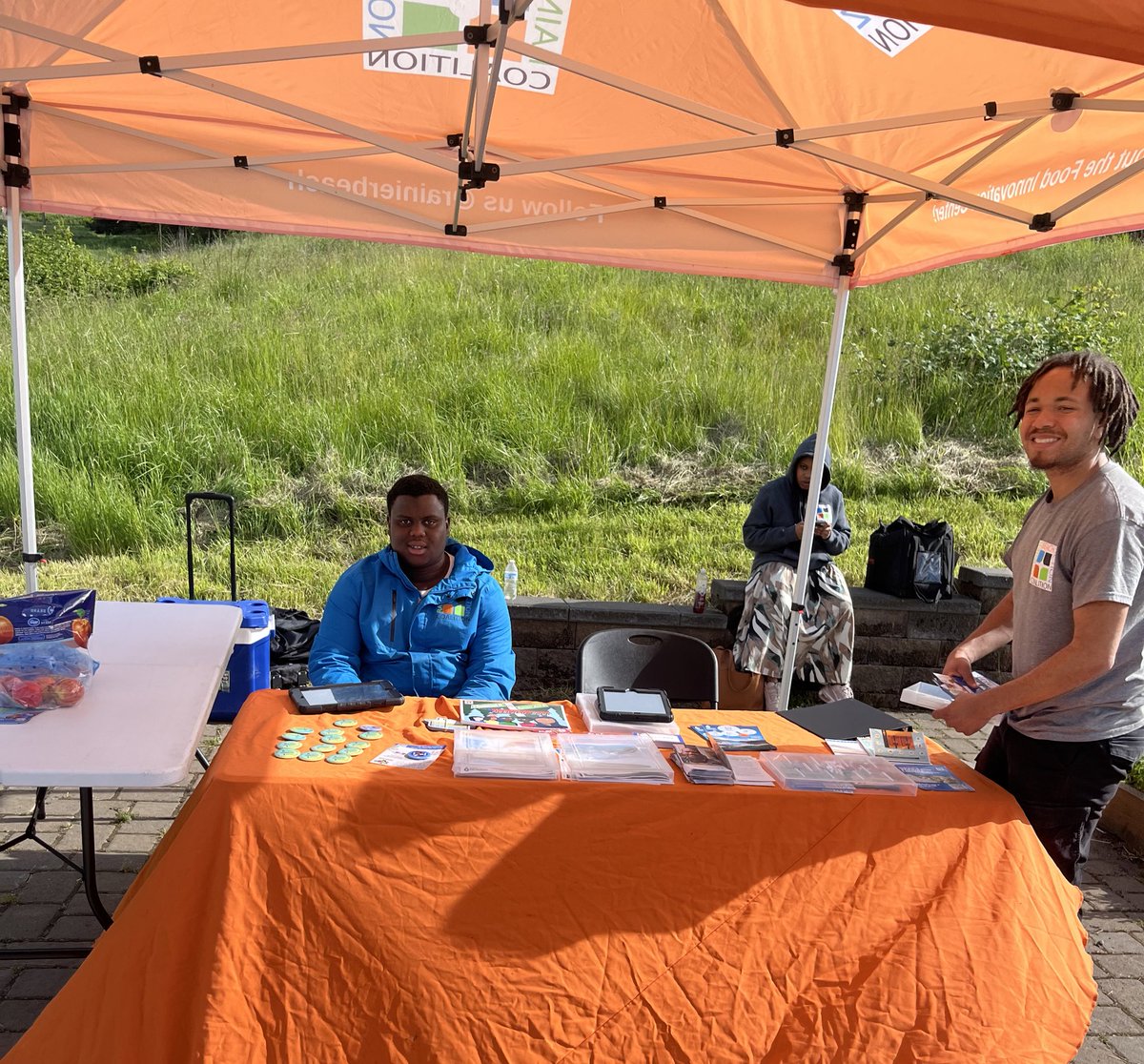 FN_Omar1's tweet photo. Osama and Issac are preparing for activation today on May 22nd, 2024 at the Rainer beach light rail. Come through to learn fun facts about RBAC! #rbac https://t.co/0vjMxfCDMV