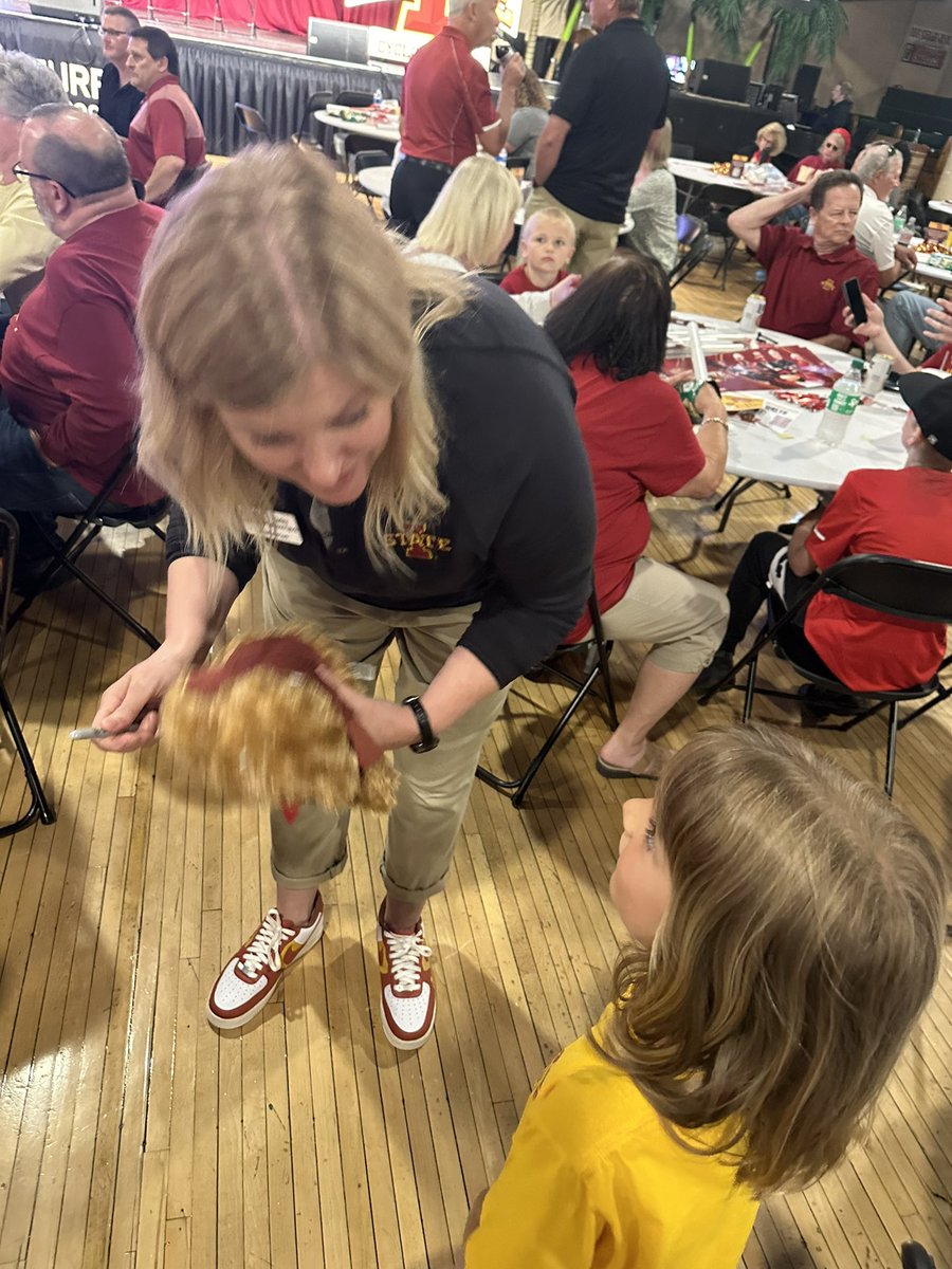 LyndseyFennelly's tweet photo. Got to visit with Cy, say hi to the Coaches, and cheer alongside the great @CycloneATH faithful at the final Tailgate Tour stop! ❤️💛
#proudtobeONE https://t.co/eD6pwDK2dd