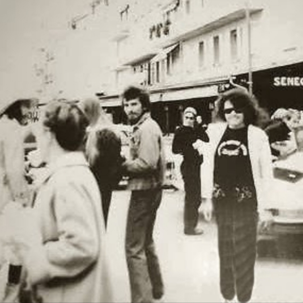 Photo I just came across on Tumblr. Marc Bolan with George Harrison & Pattie Boyd while vacationing in the South of France with Ringo Starr & his then wife Maureen. Photo taken by Marc's wife June..1972... Sorry it's not better quality. #MarcBolan #GeorgeHarrison #RingoStarr