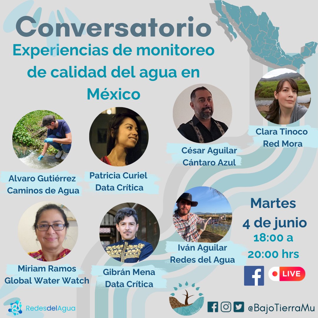 💬🔎💧Acompáñanos a conversar sobre experiencias de monitoreo de calidad del agua en México 🇲🇽 en el marco del Día Mundial de Medio Ambiente 🌎🌵 y la cuarta pasantía del #MuseoDelAgua de #Querétaro.