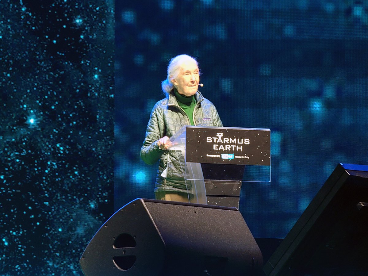 The great Jane Goodall at the podium, Starmus.