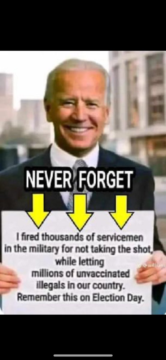 infidelusa5's tweet photo. #Neverforget ๐
#MilitaryWillNEVERForgetWhatHappenedJoeBiden
#BidenBorderInvasion #BidenIsTheWorstPresidentEver
#RIPBiden #MilitaryDictatorshipUnderBiden #FJB #BidenClownShow #AmericanDisgrace2024BidenHarris #AmericansWeDeserveBetter #AmericansNeed2CleanHouse https://t.co/kUfQLTuZQc