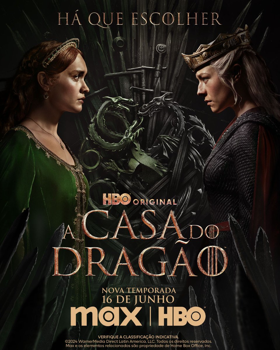Novo pôster de A Casa do Dragão Estreia 16 de junho na Max e HBO #ACasaDoDragão #HouseOfTheDragon #HBO #HBOOriginal #Max #HOTDS2