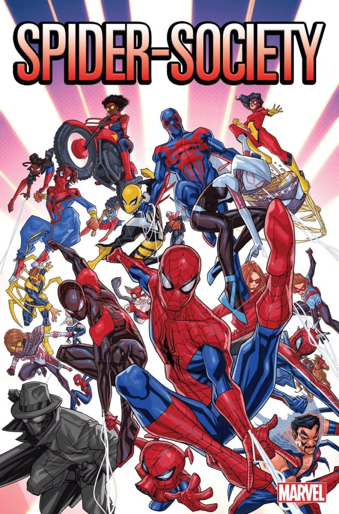 Capa de Spider-Society #1, nova HQ do Aranhaverso com roteiro de Alex Segura e arte de Scott Godlewski #MarvelComics #SpiderSociety #Aranhaverso #Spiderverse #AlexSegura #ScottGodlewski #HomemAranha #SpiderMan