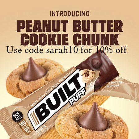 timaddict's tweet image. Peanut butter cookie chunk puff is back for a limited time. At built.com use code sarah10 for 10% off. #imbuilt #builtbar #built #builtbarambassador #sarah10 #ww #proteinbar #darkchocolate #youGOTTAtrythis #builtpromocode #builtcoupon @iambuilt @builtbar @bar_built